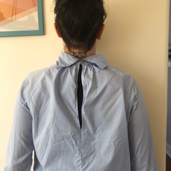 ZARA mock neck blouse with ties on sleeves - Picture 8 of 9